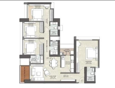 Image of 1843 Sq.ft 4 BHK Apartment / Flat for sale in Eternia At Kalpataru Parkcity, Kolshet, Thane for Rs. 35900000