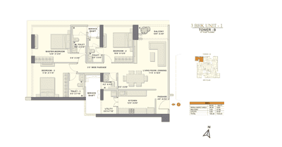 Image of 1133 Sq.ft 3 BHK Apartment / Flat for sale in Adani Codename LIT Tower B, Dharamveer Nagar, Thane for Rs. 32800000