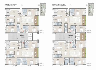 Image of 2743 Sq.ft 3 BHK Apartment / Flat for sale in Vesu, Surat for Rs. 17280900