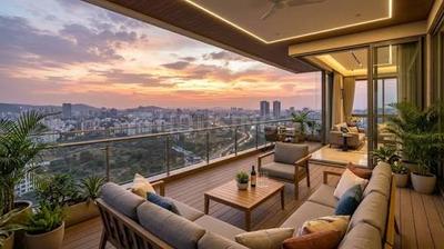 Balcony Image of 2500 Sq.ft 4 BHK Apartment / Flat for sale in Raviraj Presidential Tower, Pimple Saudagar Pune for Rs. 37000000
