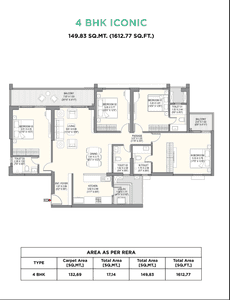 Image of 945 Sq.ft 2 BHK Apartment / Flat for sale in Godrej Ivara, Kharadi, Pune for Rs. 12000000