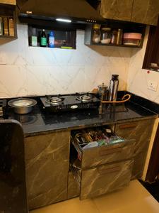 Kitchen Image of 550 Sq.ft 1 BHK Builder Floor for rent in Sector 121 Noida for Rs. 16000