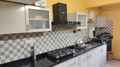 Kitchen Image of 508 Sq.ft 1 BHK Apartment / Flat for rent in Nirvana Skylark Apartments, Alto Porvorim Goa for Rs. 30000