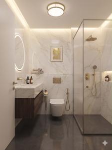 Bathroom Image of 800 Sq.ft 1 BHK Apartment / Flat for rent in Orchid Infinity, Palanpur Surat for Rs. 20000
