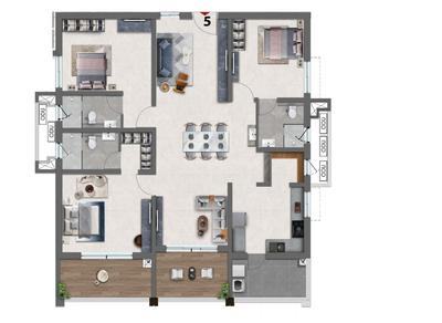 Image of 2235 Sq.ft 3 BHK Apartment / Flat for sale in NEO Towers, Kokapet, Hyderabad for Rs. 24361500