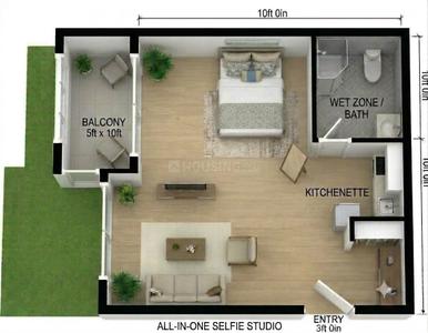 Image of 300 Sq.ft 1 RK Apartment / Flat for sale in Thanikkudam, Thrissur for Rs. 1500000