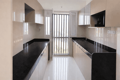 Kitchen Image of 800 Sq.ft 2 BHK Apartment / Flat for sale in Rustomjee Erika, Bandra East Mumbai for Rs. 33000000