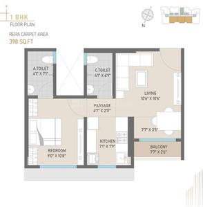 Image of 520 Sq.ft 1 BHK Apartment / Flat for sale in Vikhroli East, Mumbai for Rs. 8199999