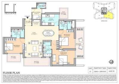 Image of 2345 Sq.ft 3 BHK Apartment / Flat for sale in M3M Latitude, Sector 65, Gurgaon for Rs. 60000000