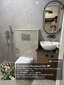 Bathroom Image of 900 Sq.ft 1 BHK Apartment / Flat for rent in Sector 46 Gurgaon for Rs. 40000