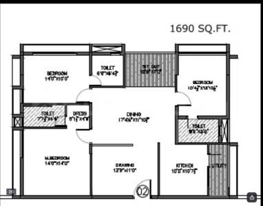 Image of 1690 Sq.ft 3 BHK Apartment / Flat for sale in Group G Grace Apartments Phase 1, Naragoda, Bhubaneswar for Rs. 10500000