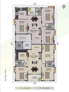 Image of 1154 Sq.ft 3 BHK Apartment / Flat for sale in Porur, Chennai for Rs. 9924000