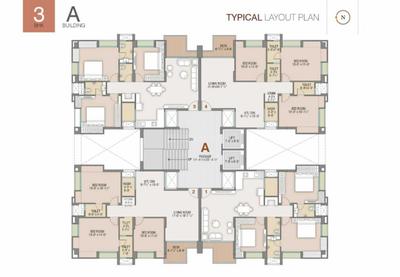 Image of 1745 Sq.ft 3 BHK Apartment / Flat for sale in Pal, Surat for Rs. 8114250