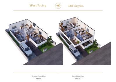 Image of 2391 Sq.ft 3 BHK Villa for sale in Bachupally, Hyderabad for Rs. 16500000