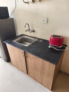 Kitchen Image of 409 Sq.ft 1 RK Apartment / Flat for rent in Habitech Panchtatva Phase 1, Noida Extension Greater Noida for Rs. 14000