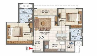 Image of 1572 Sq.ft 3 BHK Apartment / Flat for sale in YOO Pristine, Akurdi, Pune for Rs. 15500000