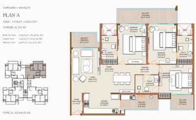 Image of 2034 Sq.ft 3 BHK Apartment / Flat for sale in Ivory County, Sector 115, Noida for Rs. 29493000