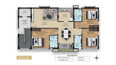 Image of 1467 Sq.ft 3 BHK Builder Floor for sale in Teynampet, Chennai for Rs. 26000000