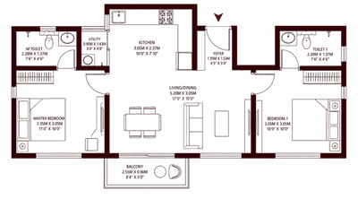 Image of 904 Sq.ft 2 BHK Apartment / Flat for sale in Godrej Ananda, Bengaluru Hardware Park, Bengaluru for Rs. 8300000