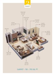 Image of 980 Sq.ft 2 BHK Apartment / Flat for sale in Vighnaharta Life Canvas, Mamurdi, Pune for Rs. 5700000