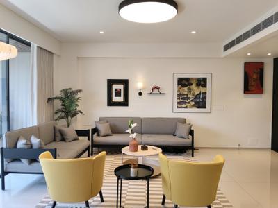 Living Room Image of 3500 Sq.ft 4 BHK Apartment / Flat for rent in Goyal Riviera Antilla, Prahlad Nagar Ahmedabad for Rs. 150000