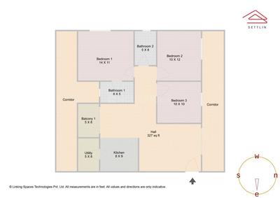 Image of 1405 Sq.ft 3 BHK Apartment / Flat for sale in Green Royal View by Green Edge Developers, Kannamangala - Whitefield Hoskote Road, Bengaluru for Rs. 14000000