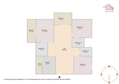 Image of 1700 Sq.ft 3 BHK Apartment / Flat for sale in Purvi Symphony by Sai Purvi Developers, Gunjur Village, Bengaluru for Rs. 21100000