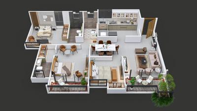 Floor Plan Image of 1017 Sq.ft 2 BHK Apartment / Flat for sale in Austin Yana, Tathawade Pune for Rs. 9997999