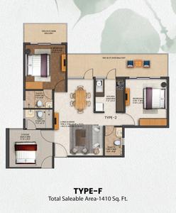 Image of 1405 Sq.ft 3 BHK Apartment / Flat for sale in JMS Silver Living, Sector 95, Gurgaon for Rs. 16400000