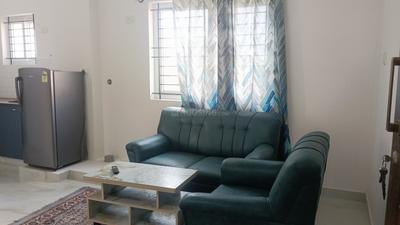 Living Room Image of 720 Sq.ft 1 BHK Apartment / Flat for rent in Thanisandra Bengaluru for Rs. 26500