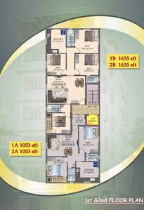 Floor Plan Image of 1053 Sq.ft 2 BHK Apartment / Flat for sale in Tambaram Sanatorium Chennai for Rs. 8700000