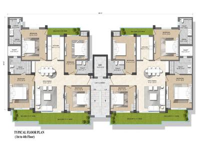 Floor Plan Image of 2500 Sq.ft 4 BHK Apartment / Flat for sale in Adore Arpanam 2 0, Sector 86 Faridabad for Rs. 25000000
