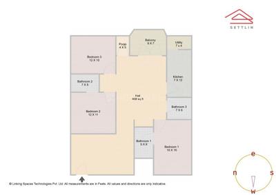 Image of 1496 Sq.ft 3 BHK Apartment / Flat for sale in CVK Kailasgiri by CVK Realtors, Indira Nagar, Bengaluru for Rs. 15500000