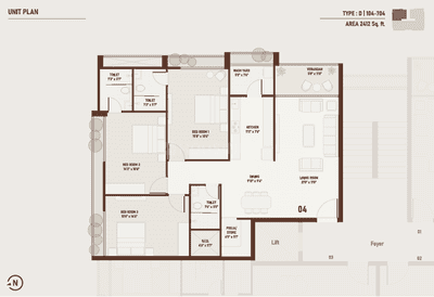 Image of 2520 Sq.ft 3 BHK Apartment / Flat for sale in Vogue Nirvana, Paldi, Ahmedabad for Rs. 16240000