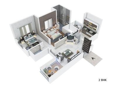 Image of 770 Sq.ft 2 BHK Apartment / Flat for sale in Aakar Indigo Phase 1, Charholi Budruk, Pune for Rs. 5200000