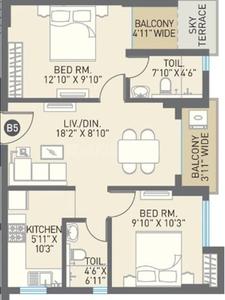 Image of 696 Sq.ft 2 BHK Apartment / Flat for sale in Sachivaa Eshaana, Uttarpara, Hooghly for Rs. 6200000