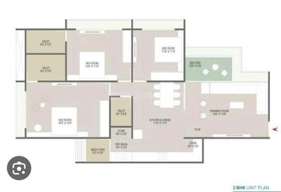Image of 2214 Sq.ft 3 BHK Apartment / Flat for sale in Binori Solitaire, South Bopal, Ahmedabad for Rs. 12500000