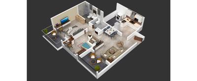Image of 1025 Sq.ft 2 BHK Apartment / Flat for sale in Sukhwani Hermosa Casa, Mundhwa, Pune for Rs. 9900000