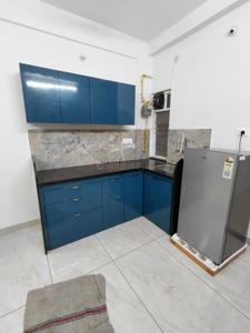 Kitchen Image of 550 Sq.ft 1 BHK Builder Floor for rent in Mahalakshmi Nagar Indore for Rs. 18000