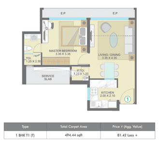 Image of 1605 Sq.ft 3 BHK Apartment / Flat for sale in One Indiabulls, Thane West, Thane for Rs. 26900000