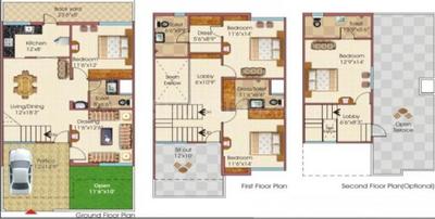Image of 1500 Sq.ft 3 BHK Villa for rent in Lake Pearl Spring, Ayodhya Bypass, Bhopal for Rs. 26000