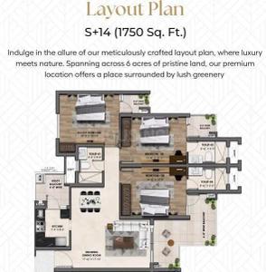 Image of 1750 Sq.ft 3 BHK Apartment / Flat for sale in Golden Era Homes, Nagla, Zirakpur for Rs. 10062500