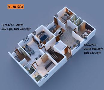 Image of 935 Sq.ft 2 BHK Apartment / Flat for sale in Perambur, Chennai for Rs. 7115000