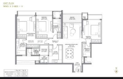 Image of 1342 Sq.ft 3 BHK Apartment / Flat for sale in K Raheja Raheja Amaltis Wing A, Sion, Mumbai for Rs. 55000000