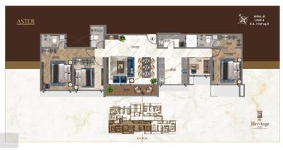 Image of 1027 Sq.ft 3 BHK Apartment / Flat for sale in HS Heritage, Mulund East, Mumbai for Rs. 25800000