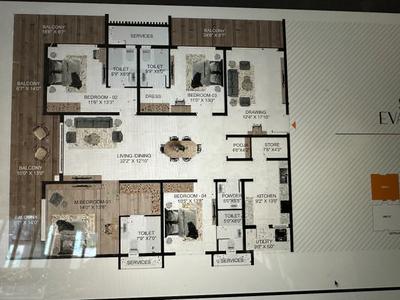 Image of 2150 Sq.ft 3 BHK Apartment / Flat for sale in Creative Udaya Cresent, Shilpa Hills, Hyderabad for Rs. 26500000