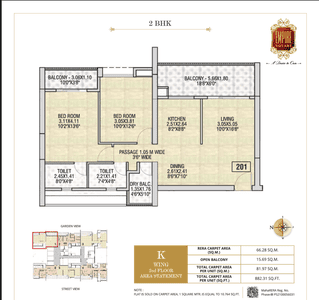 Image of 1146 Sq.ft 2 BHK Apartment / Flat for sale in Sukhwani Empire Square, Chinchwad, Pune for Rs. 13500000