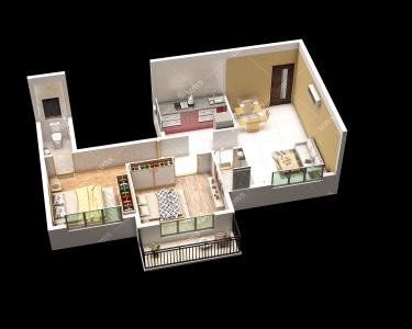 Image of 910 Sq.ft 2 BHK Apartment / Flat for sale in Panvel, Navi Mumbai for Rs. 3590000