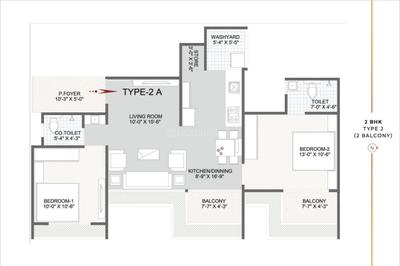 Image of 1377 Sq.ft 2 BHK Apartment / Flat for sale in Jagatpur, Ahmedabad for Rs. 5800000