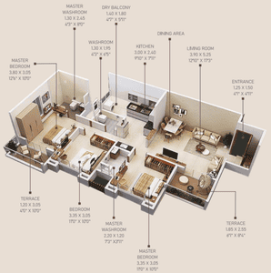 Image of 1337 Sq.ft 3 BHK Apartment / Flat for sale in Vighnaharta Life Canvas, Mamurdi, Pune for Rs. 7450000
